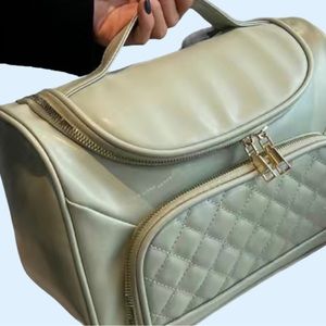 “ST. AUGUSTINE”  Mint Green Vinyl Cosmetic Bag, Casual & Trendy w/ ZIP closures